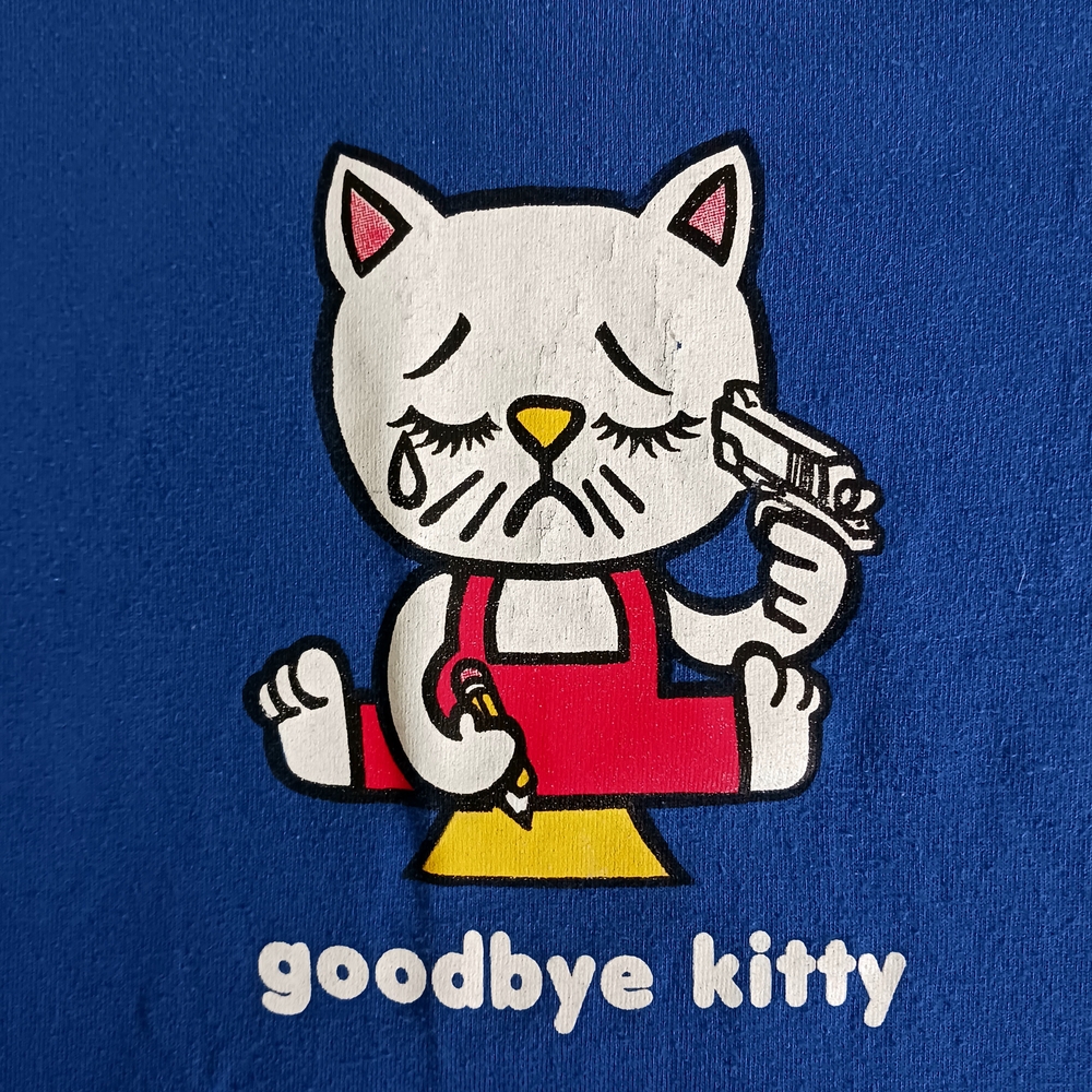 Vintage Sad Kitty Baseball Novelty Tshirt - Picture 3 of 5